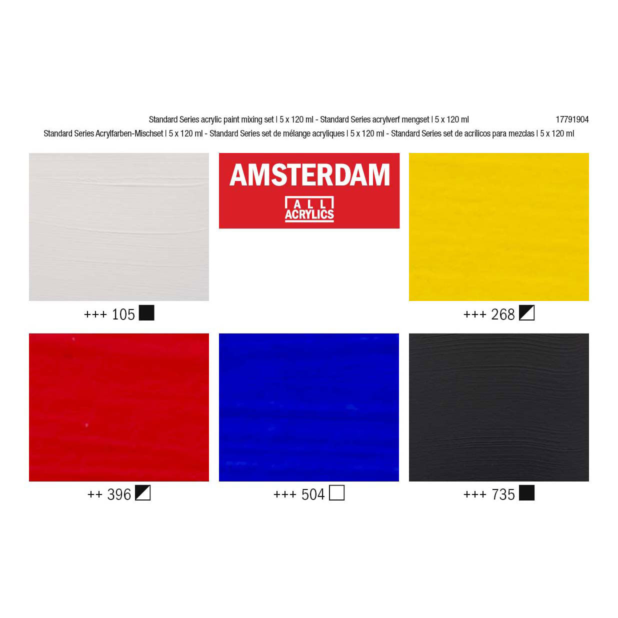 Amsterdam standard series acrylverf mengset 120ml, 5dlg.