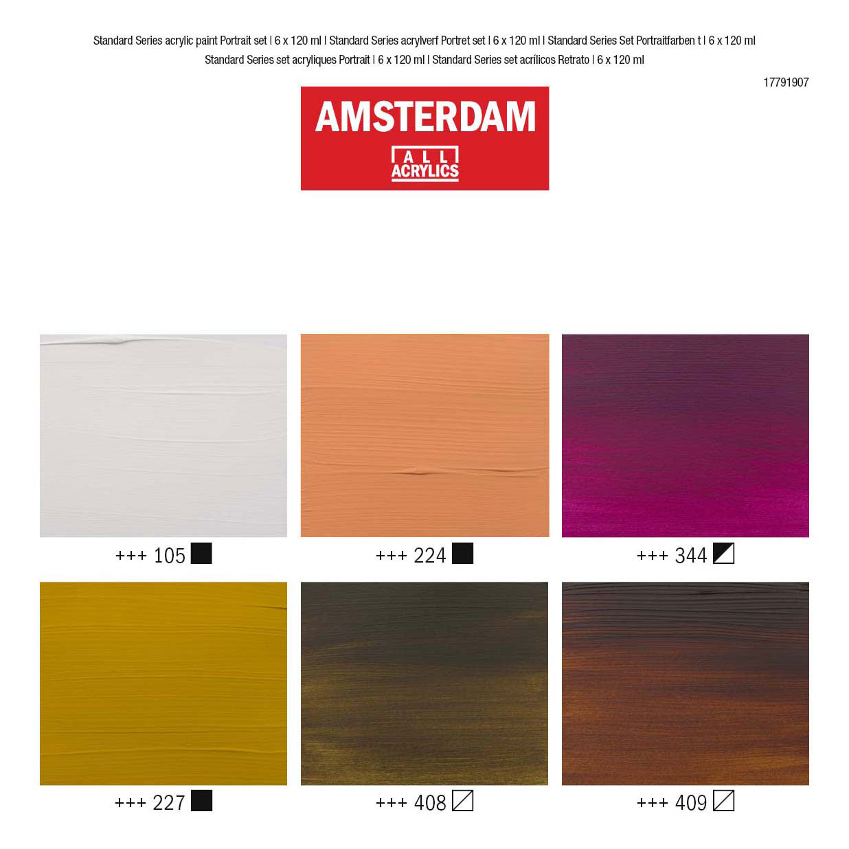 Amsterdam standard series acrylverf portret set 120ml, 6dlg.