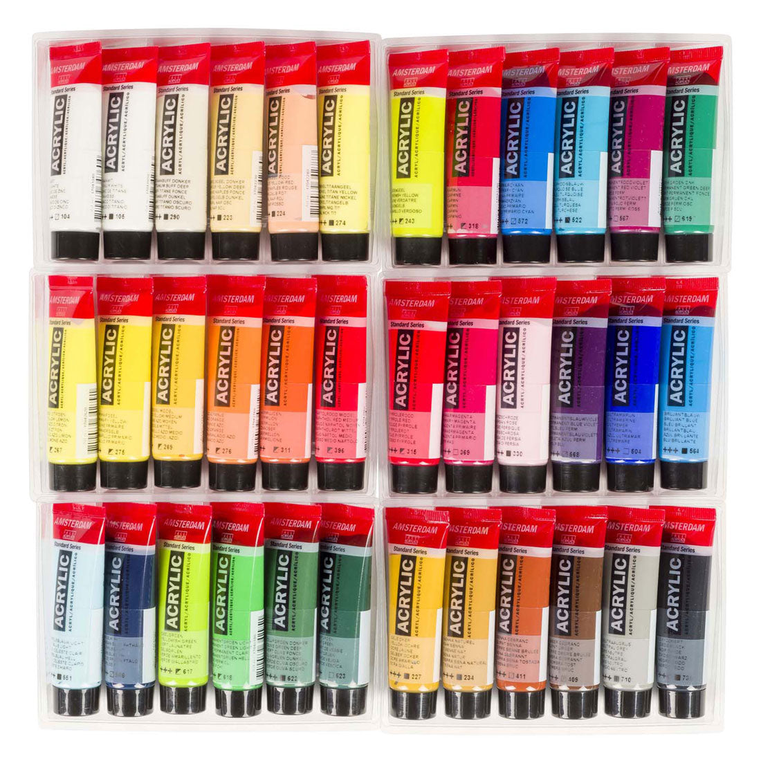 Bruynzeel Amsterdam standard series acrylverf algemene selectie set 20ml, 36dlg.