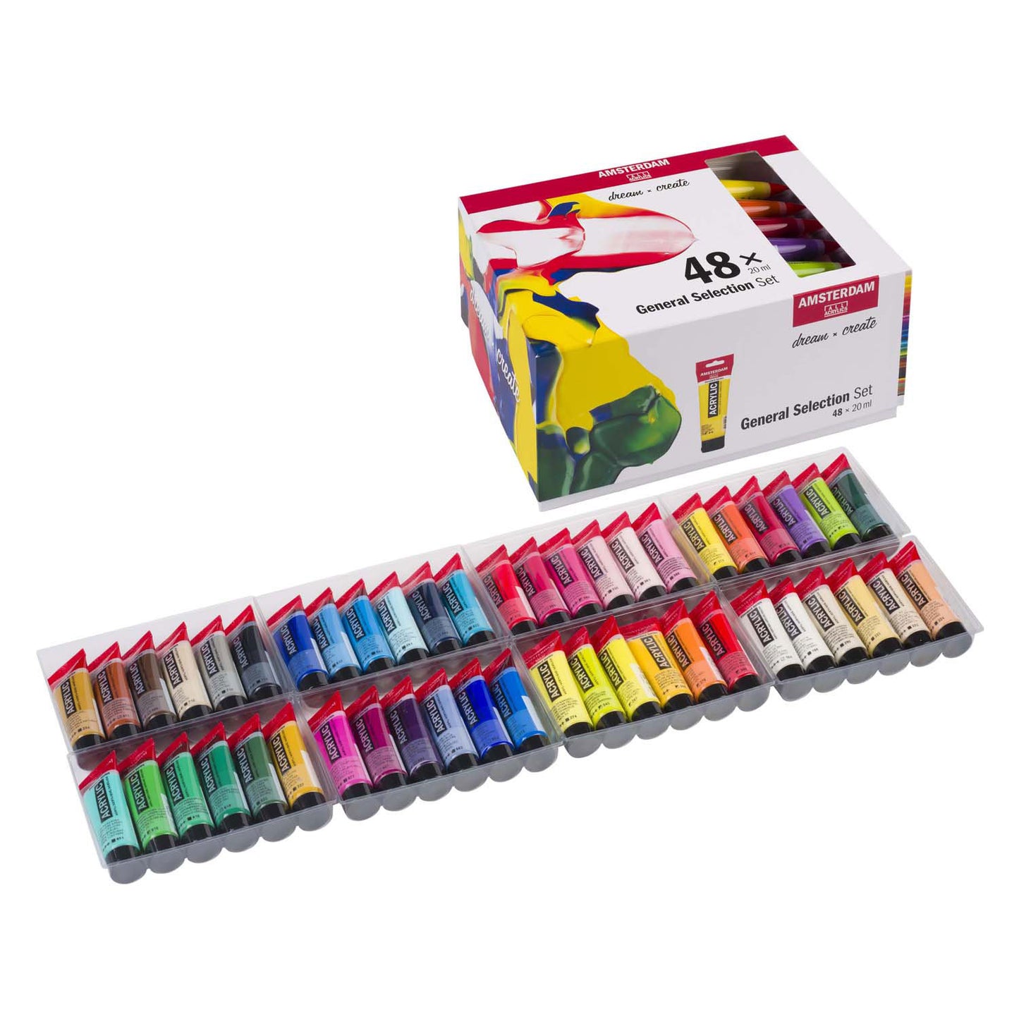 Amsterdam standard series acrylverf algemene selectie set 20ml, 48dlg.