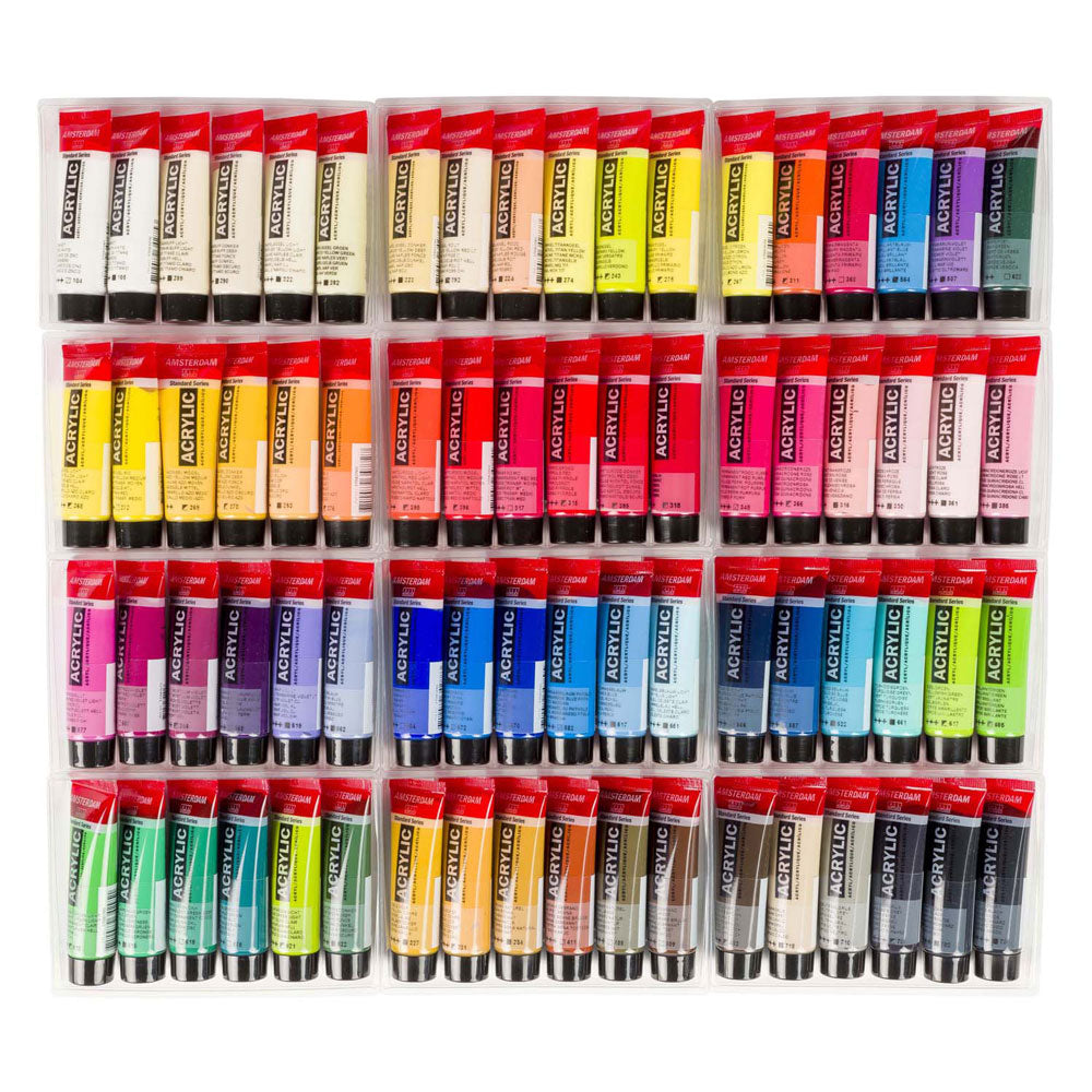 Bruynzeel Amsterdam standard series acrylverf algemene selectie set 20ml, 72dlg.