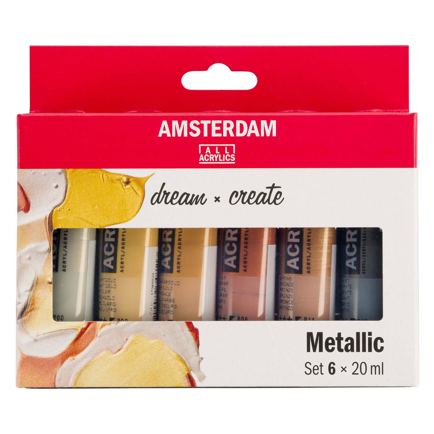 Amsterdam standard series acrylverf metallic set 20ml, 6dlg.