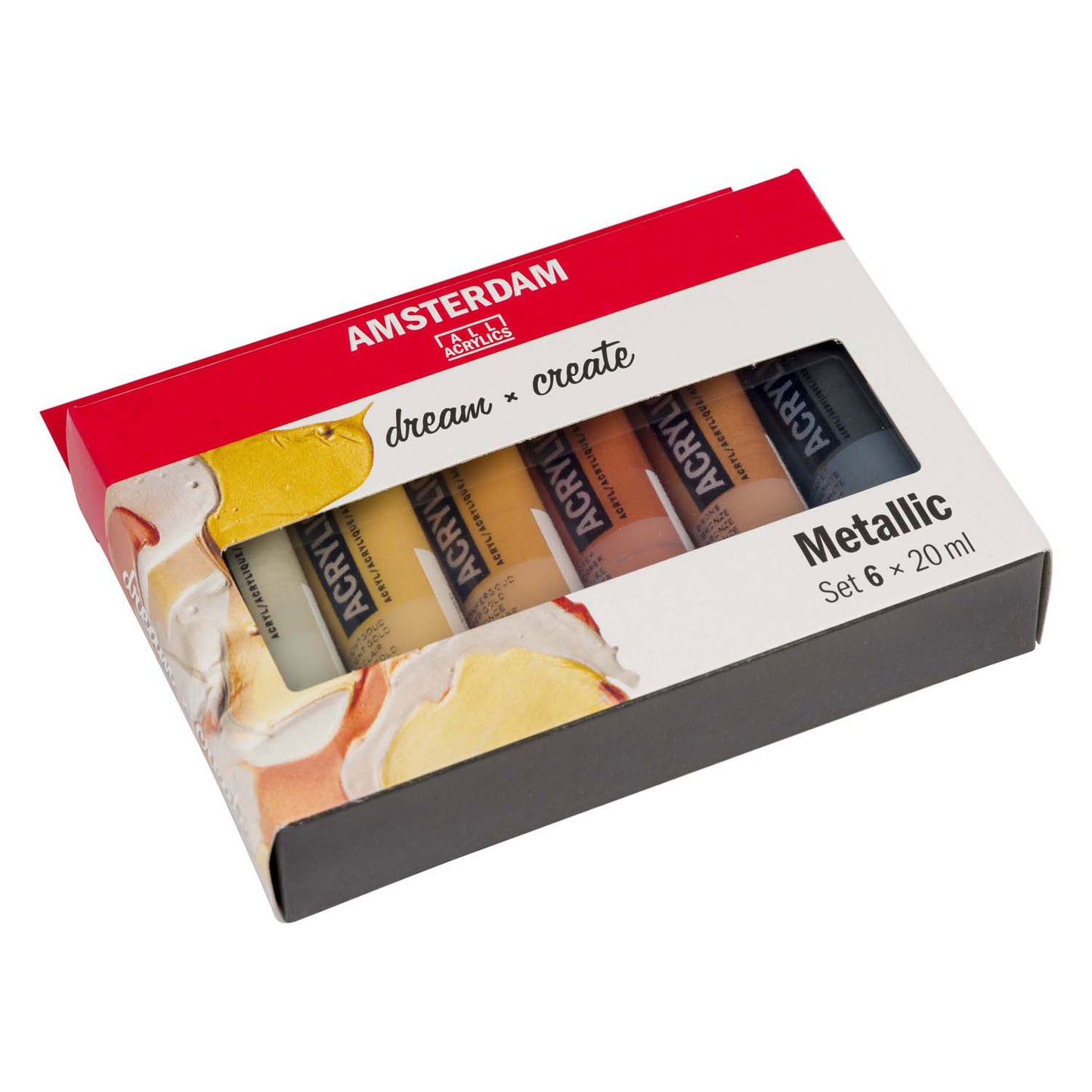 Amsterdam standard series acrylverf metallic set 20ml, 6dlg.