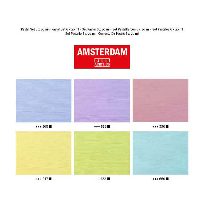 Amsterdam standard series acrylverf pastel set 20ml, 6dlg.