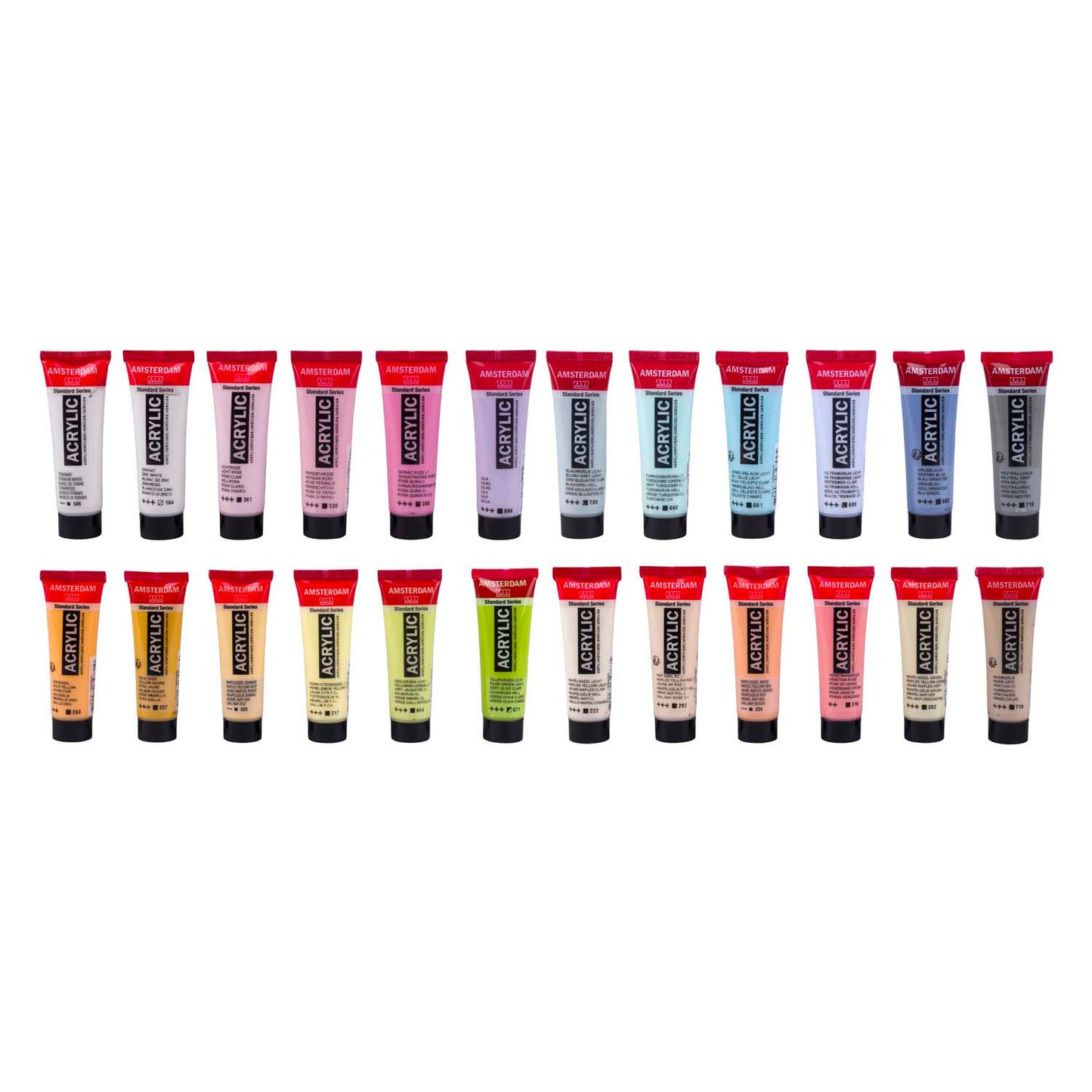 Amsterdam standard series acrylverf zachte kleuren set 20ml, 24dlg.
