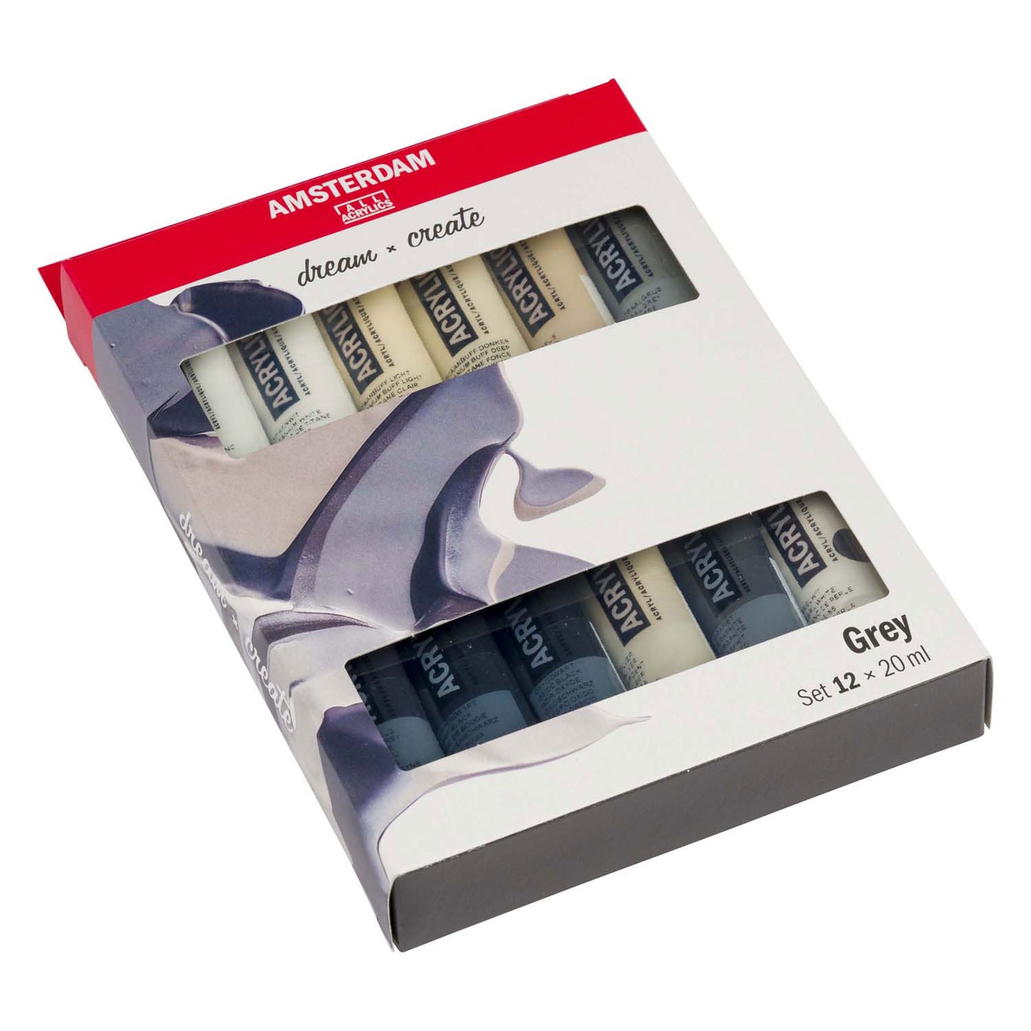 Bruynzeel Amsterdam standard series acrylverf grijze set 20ml, 12dlg.