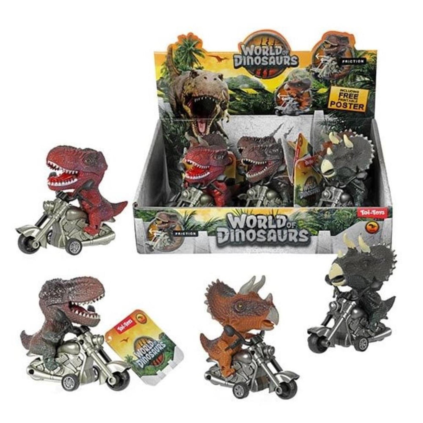 Toi-Toys World of dinosaurs frictie dino op motor