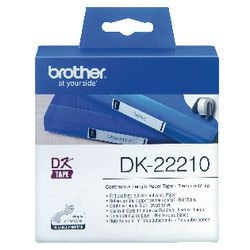 Lettertape Brother DK22210 29mm x 30500mm wit
