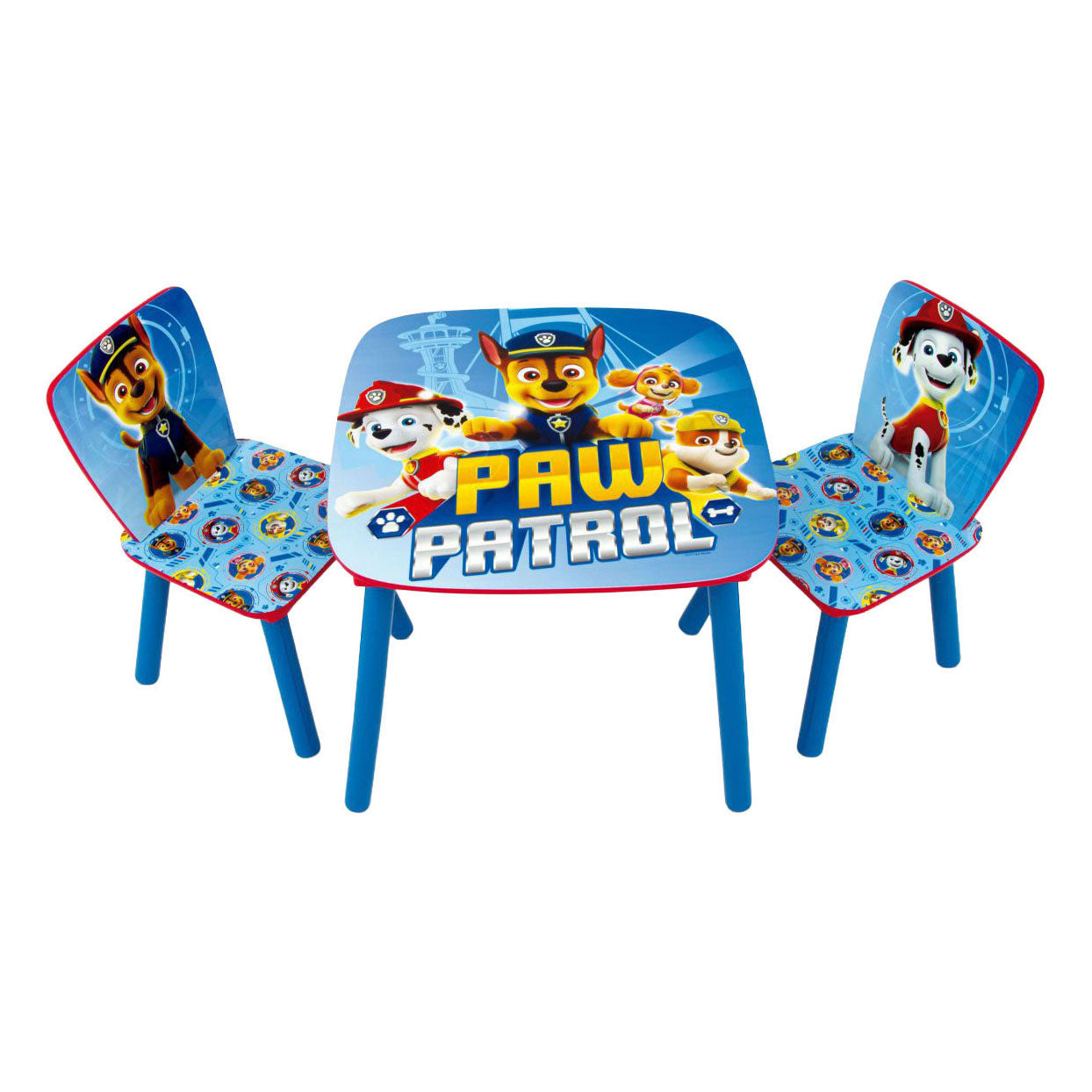 Paw Patrol Set houten tafel met twee stoelen - 3dlg.