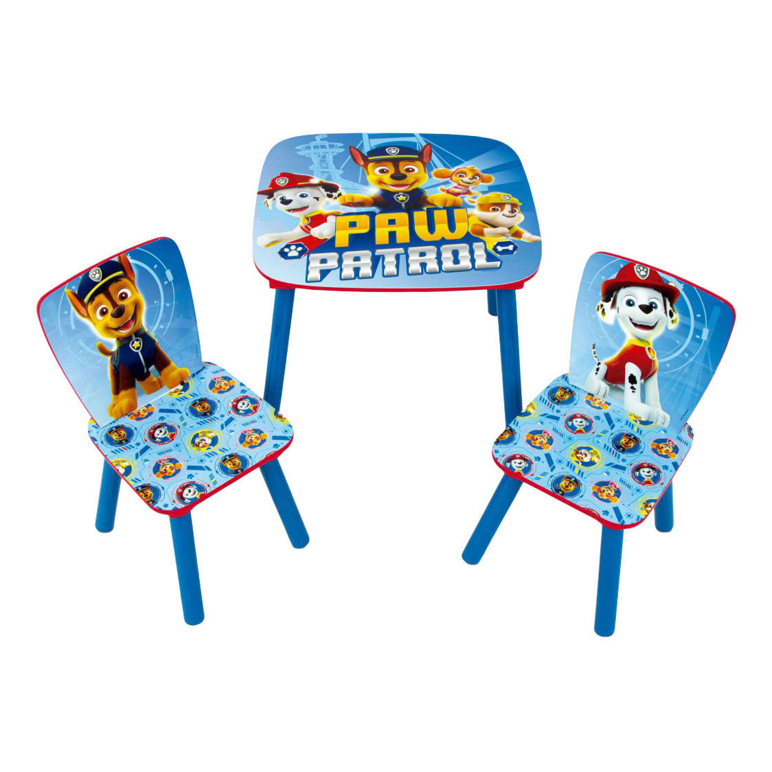 Paw Patrol Set houten tafel met twee stoelen - 3dlg.