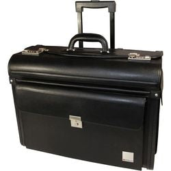 Pilotenkoffer trolley Masters London PVC leatherlook 37x48x24cm zwart