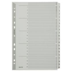 Tabbladen Leitz grijs 1 tot 20 A4 160g m² karton