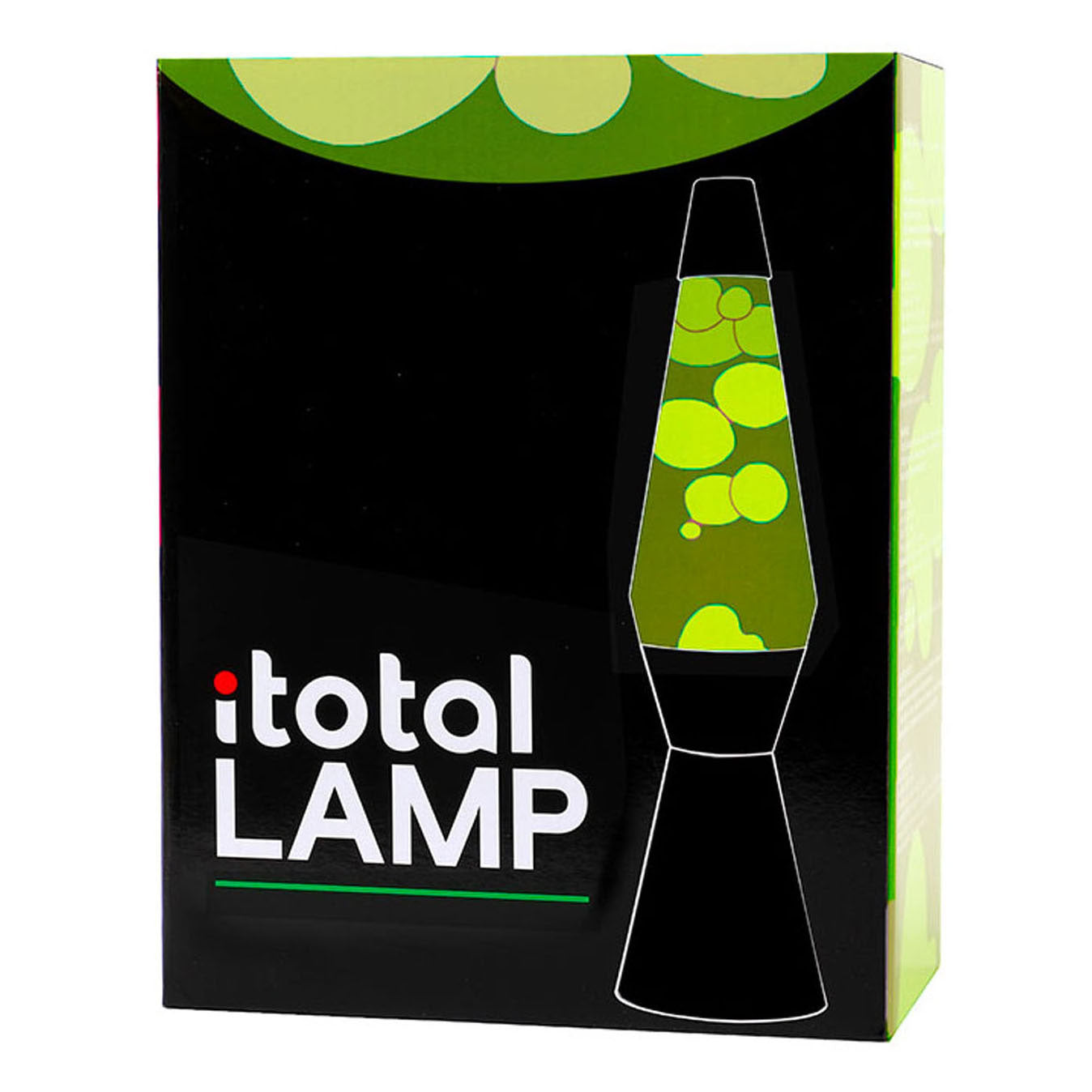 Itotal Lavalamp zwart groen, 40cm