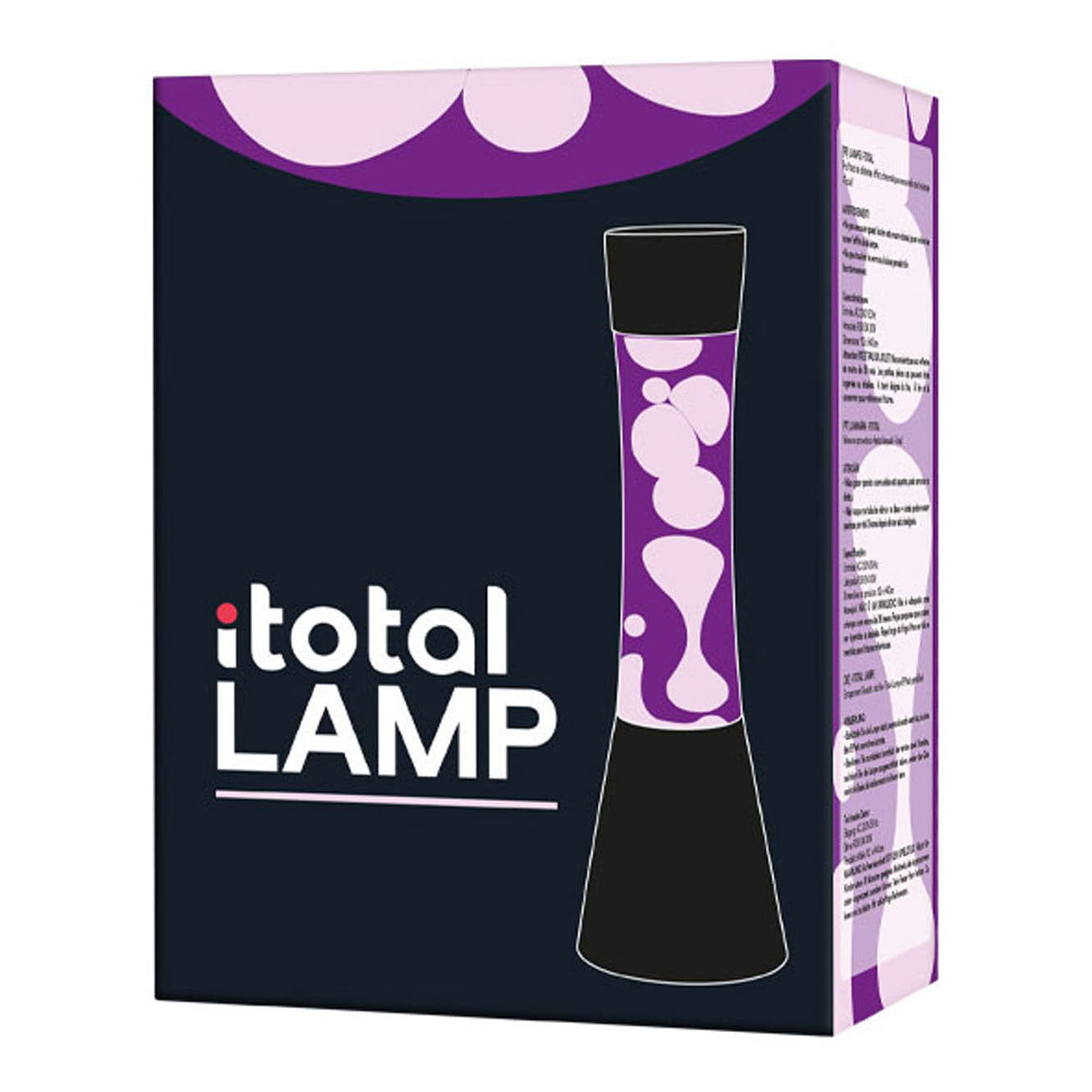 Itotal Lavalamp zwart paars wit, 40cm