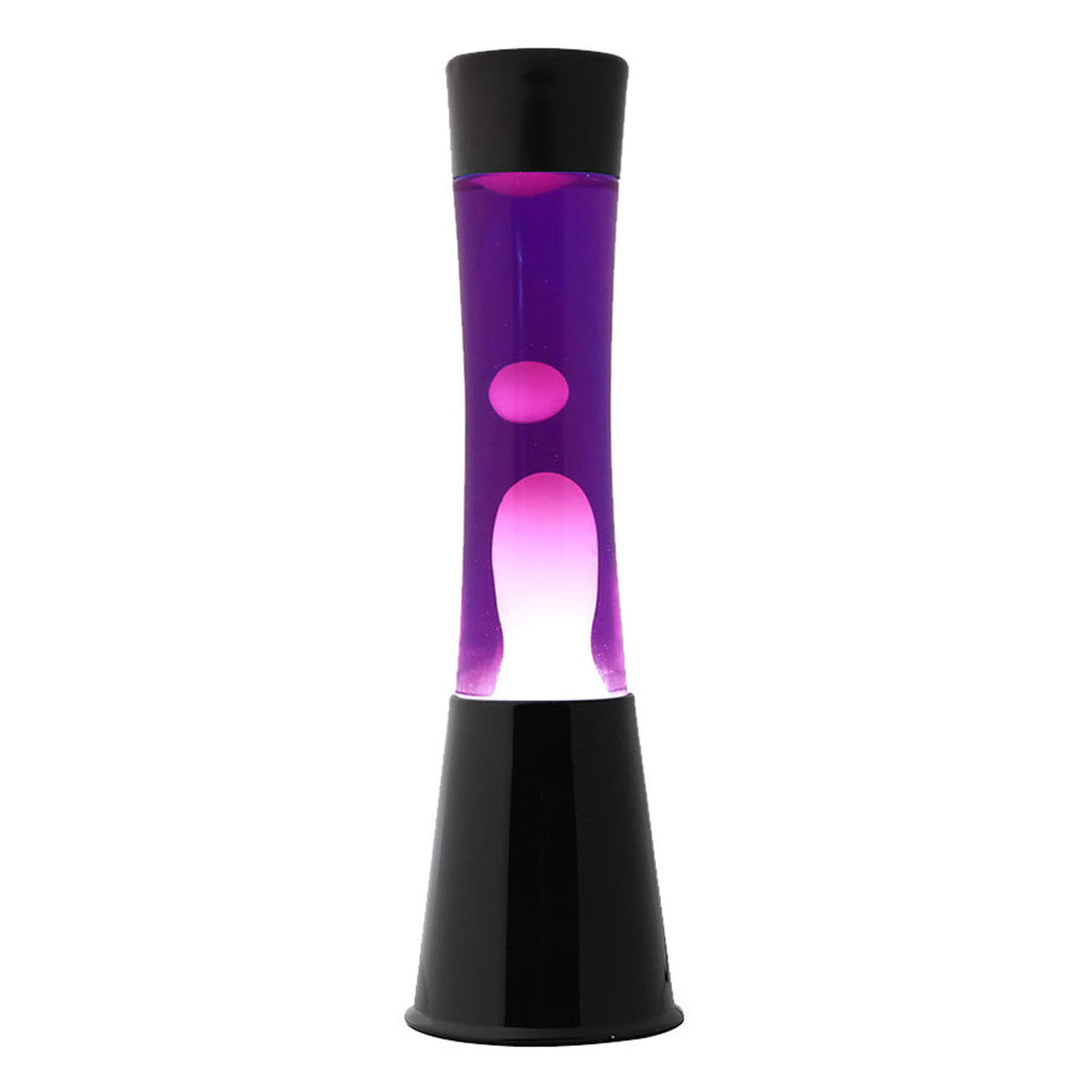 Itotal Lavalamp zwart paars wit, 40cm