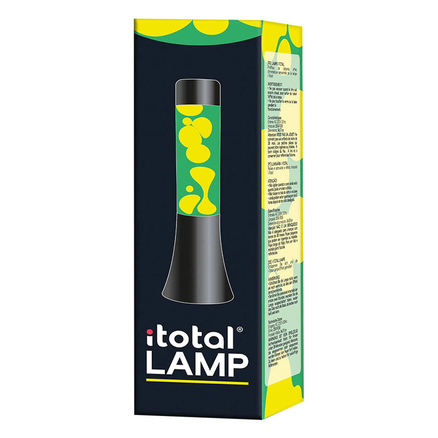 Itotal Lavalamp zwart groen wit, 30cm