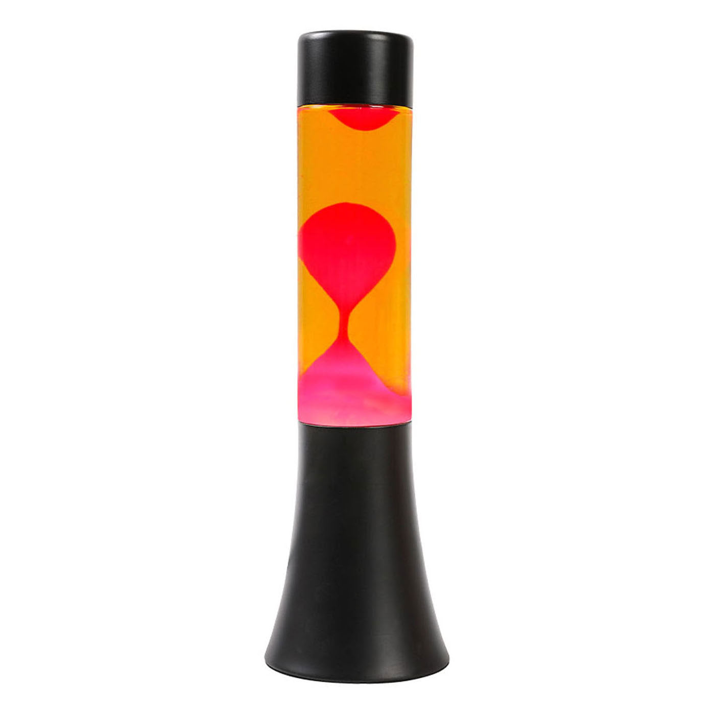 Itotal Lavalamp zwart oranje rood, 30cm