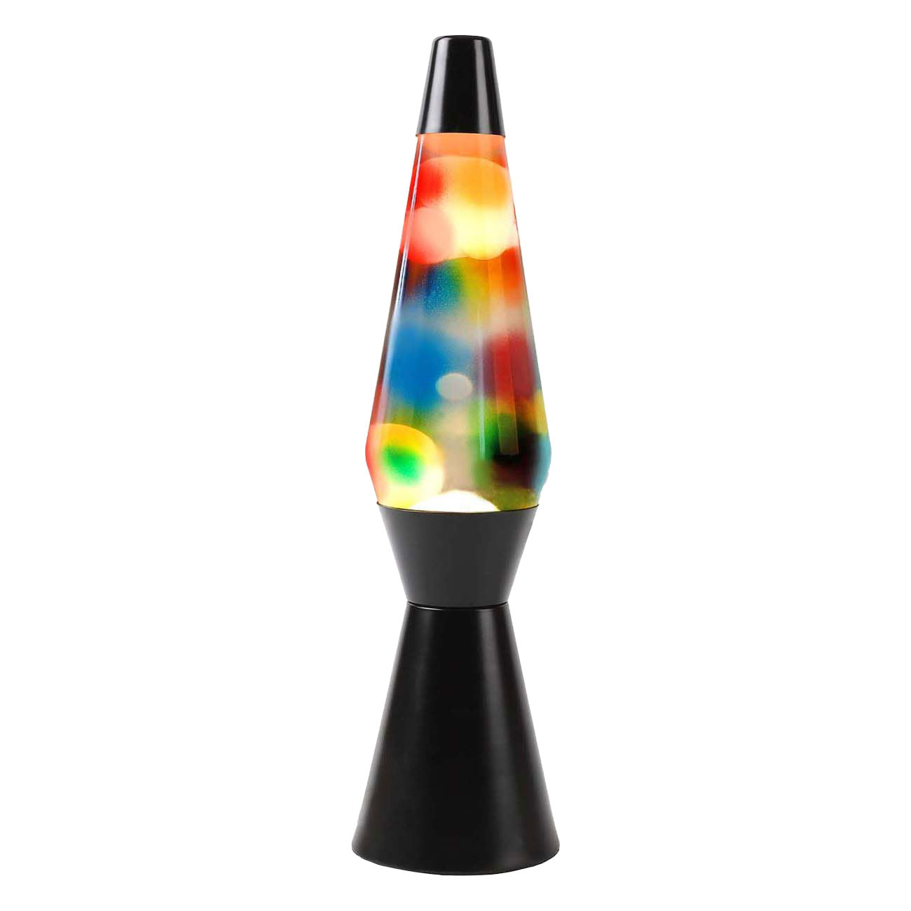 Itotal Lava lamp zwart met regenboog gloed