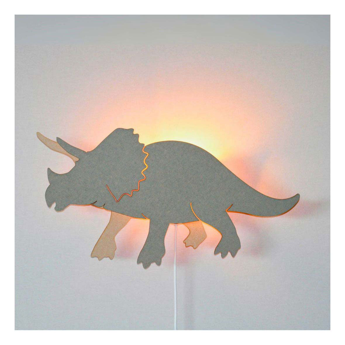 Van Tjalle En Jasper - dino wandlamp triceratops - hout