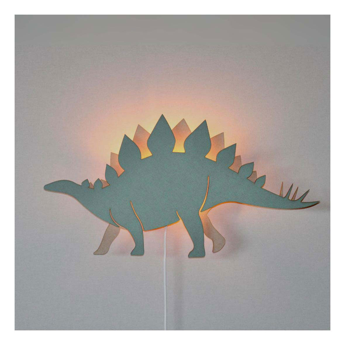 Van Tjalle En Jasper - dino wandlamp stegosaurus - hout