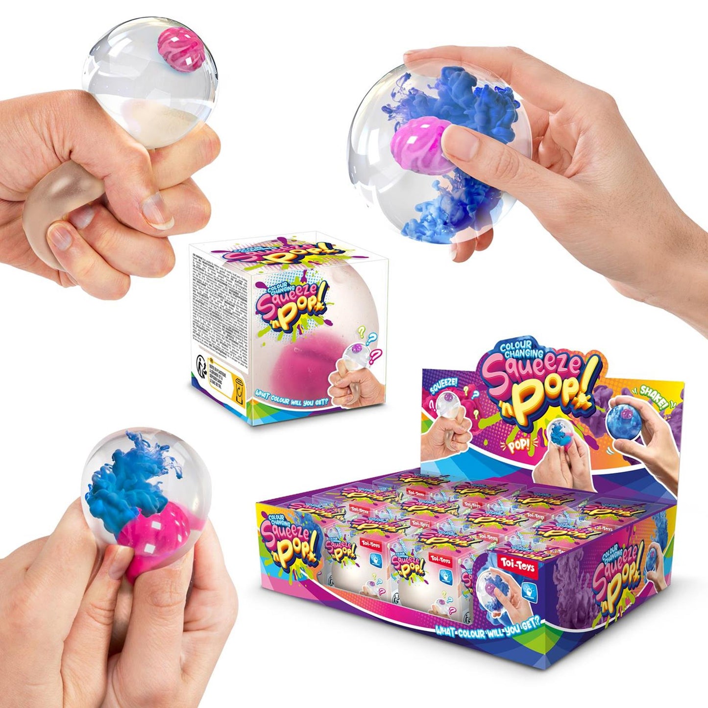 Toi-Toys Fun knijpbal color surprise 6cm