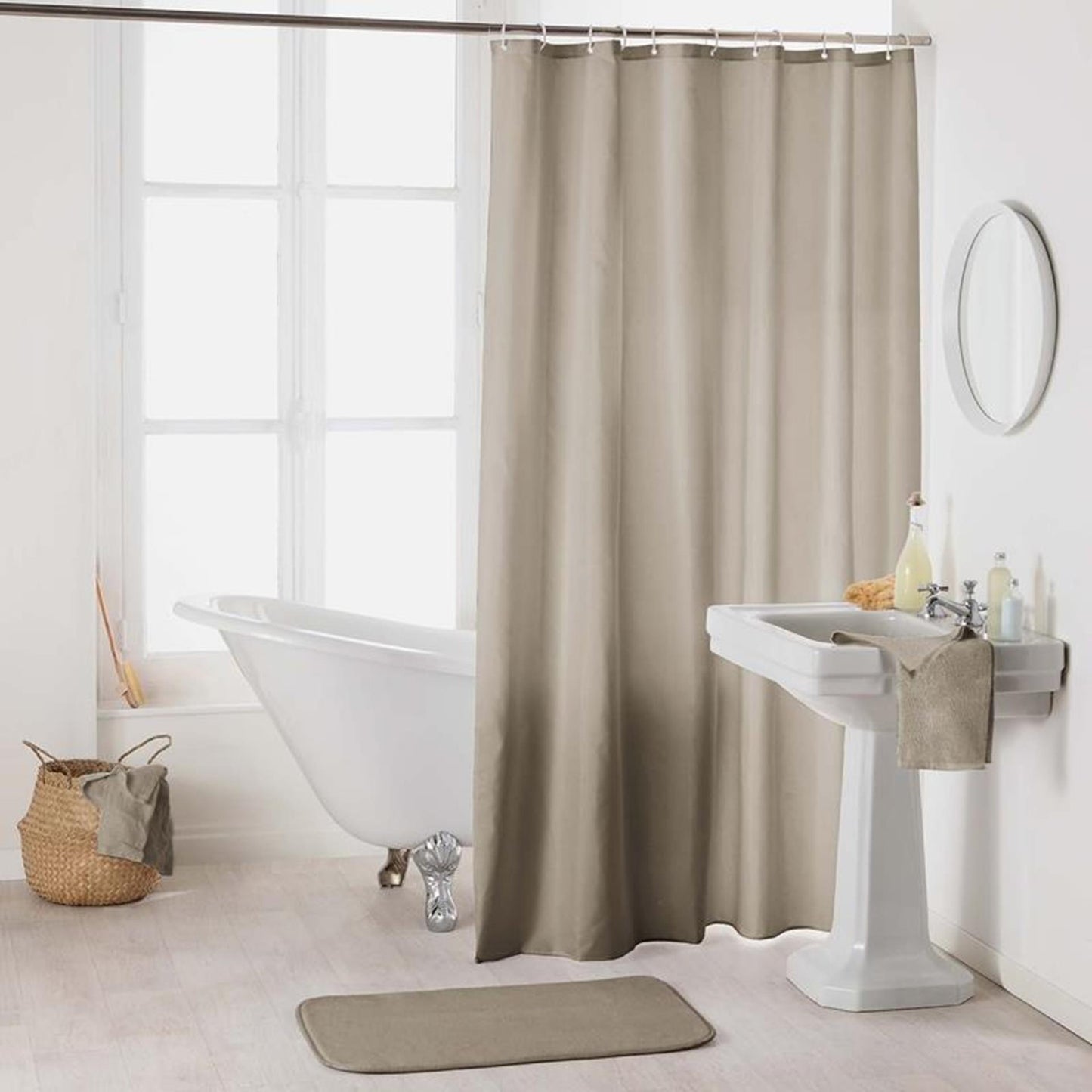 Wicotex Douchegordijn uni 180x200cm taupe