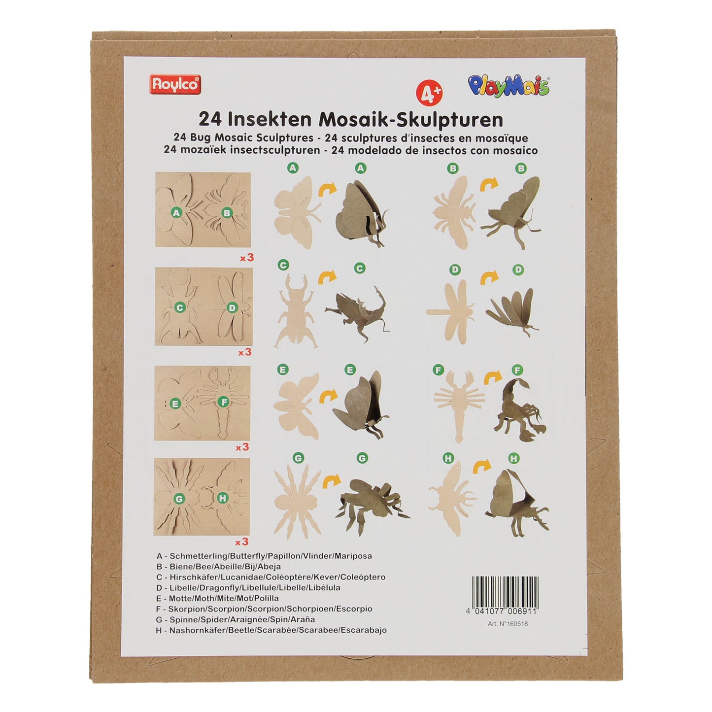 PlayMais mosaic 3d insecten versieren, 24st.