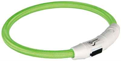 Trixie lichtgevende halsband hond flash usb tpu nylon groen
