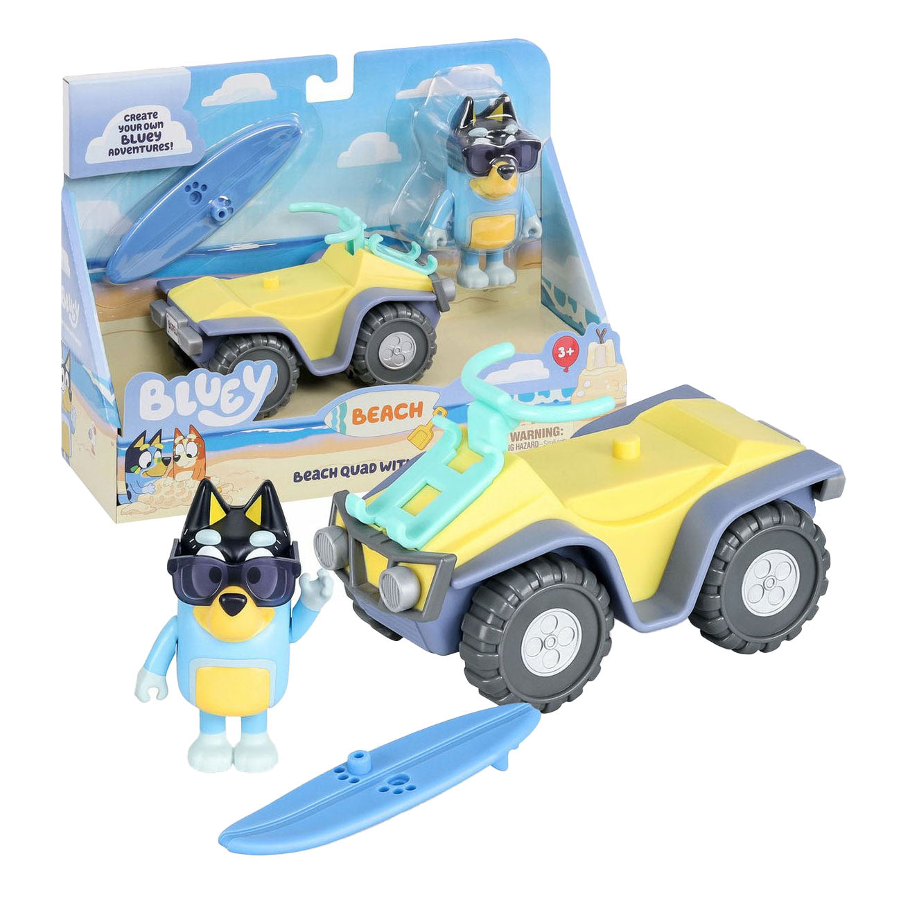 Moose Toys Bluey beach quad speelfiguur