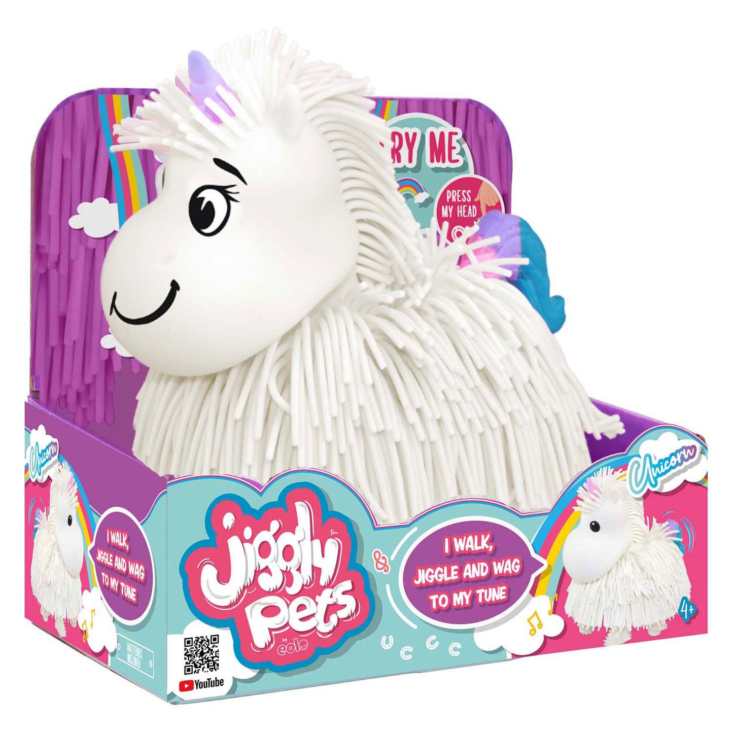 Spectron Jiggly pets elektronische lopende eenhoorn wit