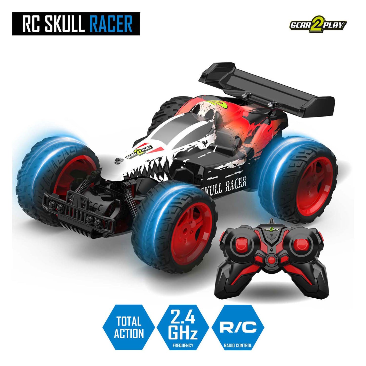 Gear2Play Rc skull racer bestuurbare auto 1:10