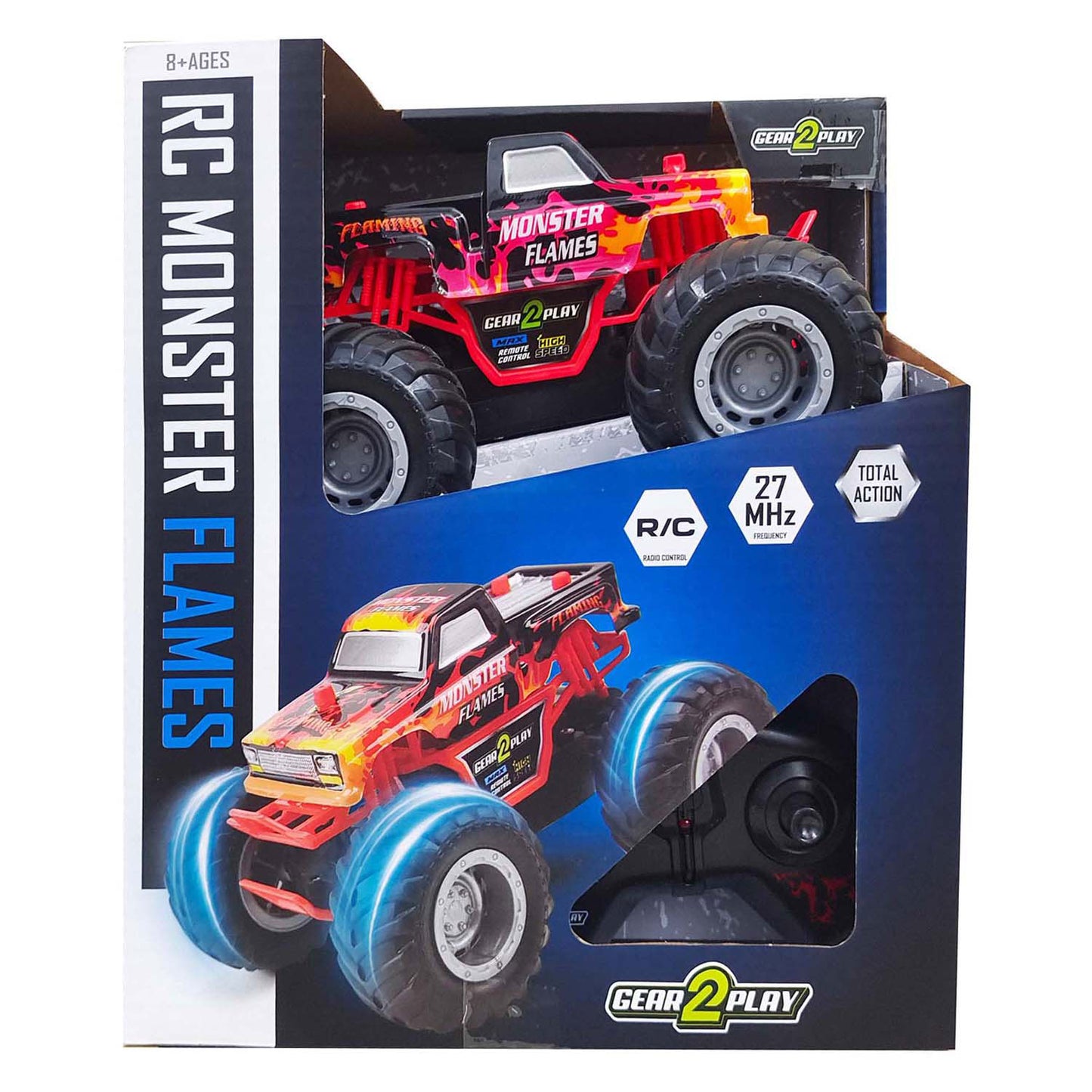 Gear2Play rc monster flames monstertruck 1:24 - big wheels