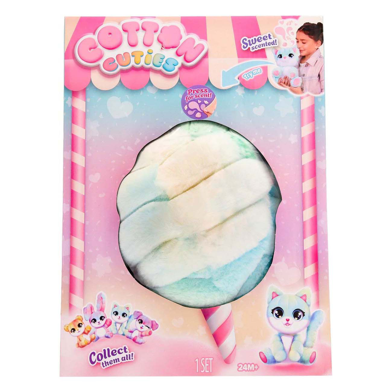 Spectron Cotton cuties kitty - geurende suikerspin knuffel, 30cm