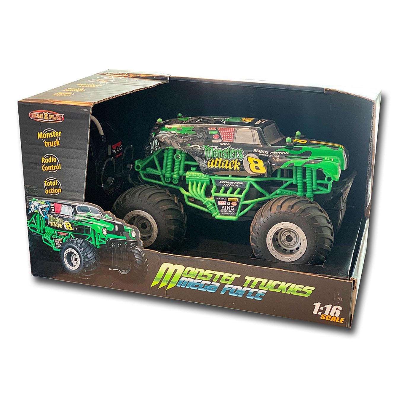Gear2Play Rc monster truckies megaforce 1:16 bestuurbare auto