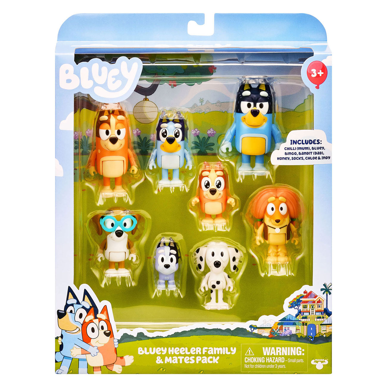 Spectron Bluey speelfiguren familie vrienden, 8st.