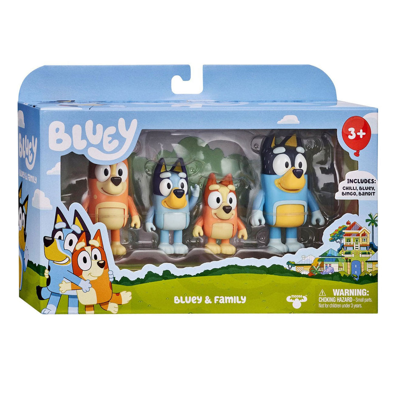 Moose Toys Bluey familie speelfiguren, 4st.