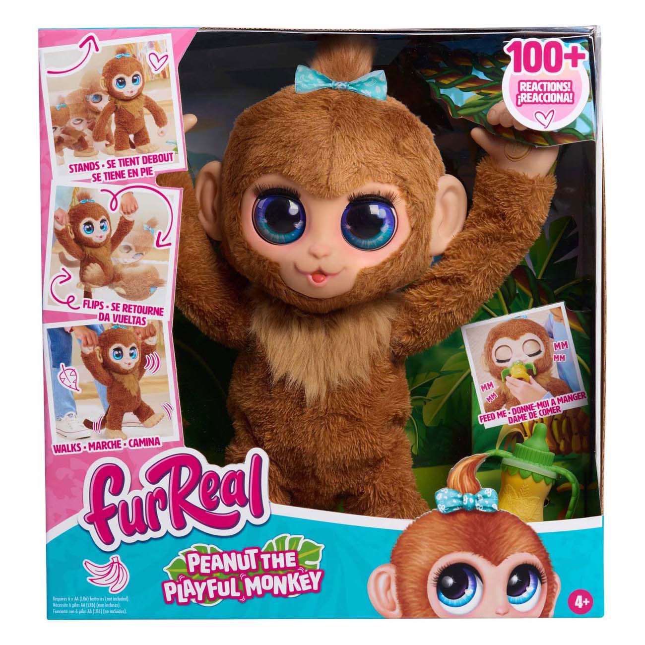 Just Play Furreal peanut the playful monkey - interactieve pluchen knuffelaap