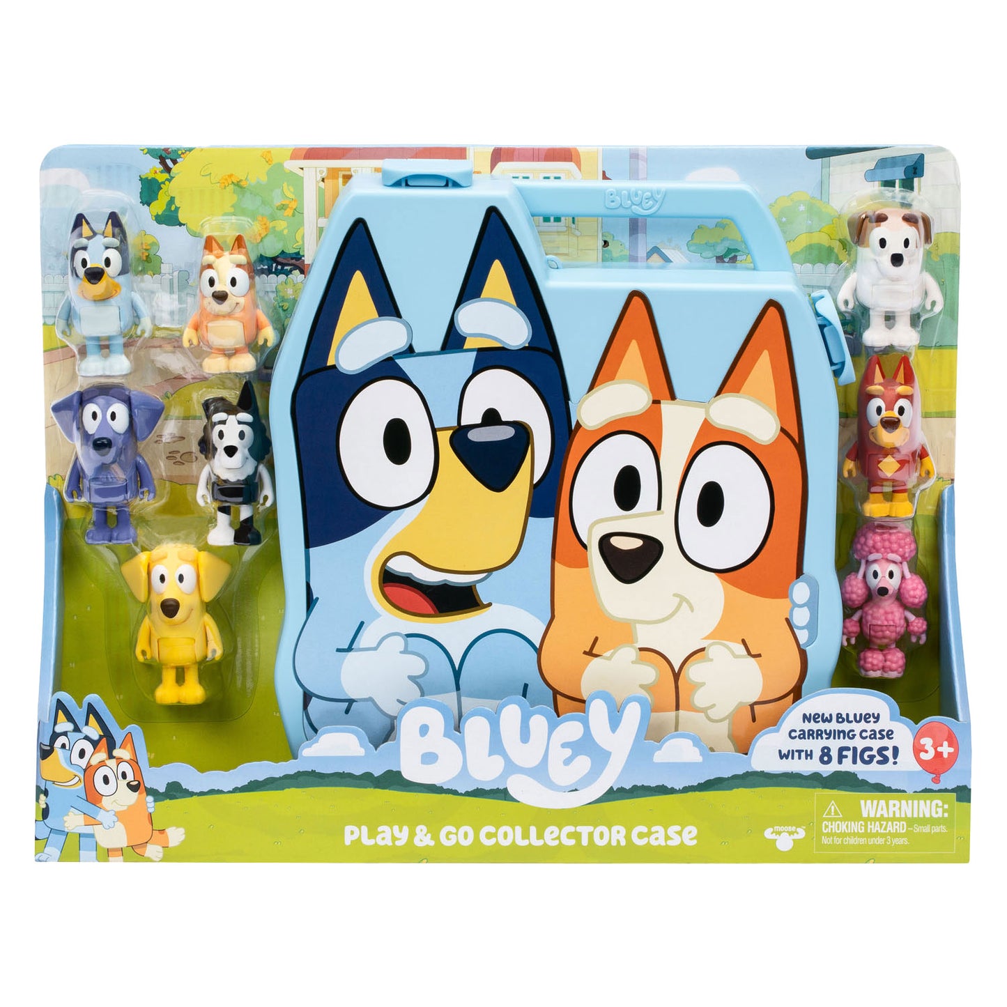 Moose Toys Bluey play go koffer met 8 speelfiguren