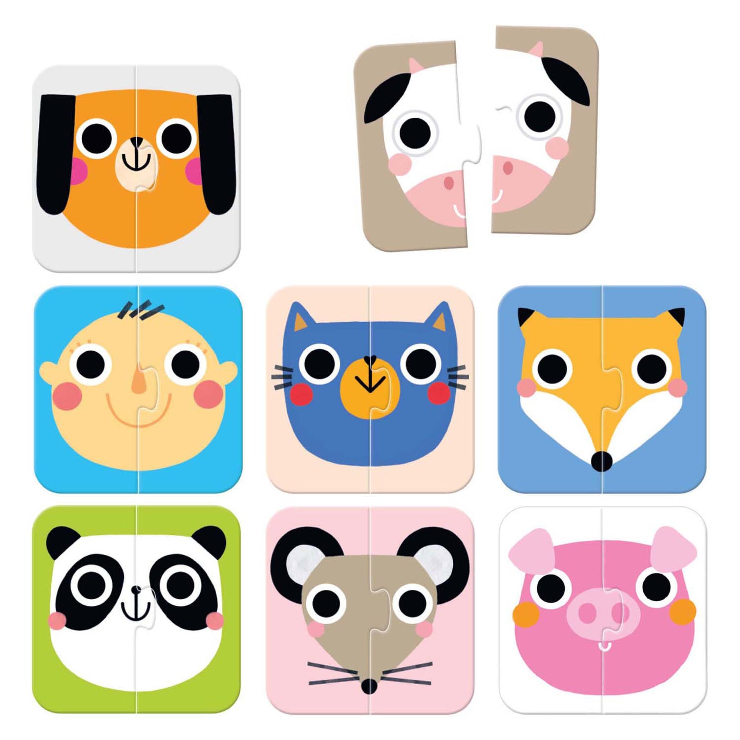 Banana Panda - on-the-go puzzel halve gezichten - 16st.