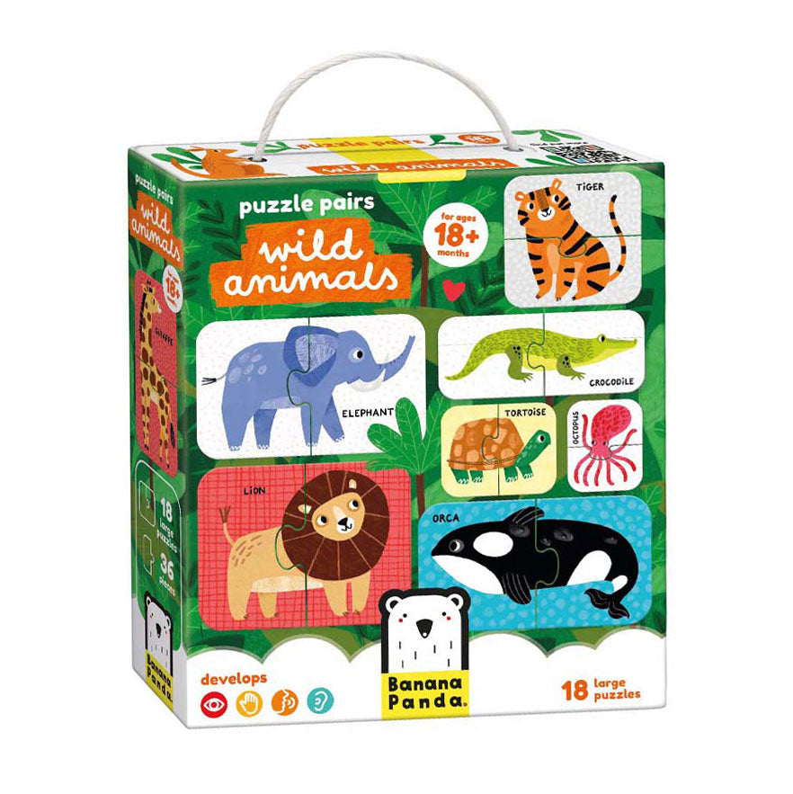 Banana Panda - puzzelparen wilde dieren - 18dlg.