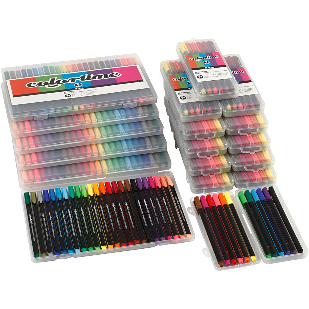 Creativ Company Https: www.cchobby.nl colortime-fineliners-lijndikte-0-6-0-7-mm-diverse-kleuren-18-doos-1-doos