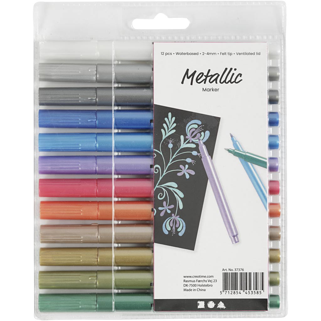 Creativ Company Https: www.cchobby.nl metallic-marker-lijndikte-2-4-mm-metallic-kleuren-12-stuk-1-doos
