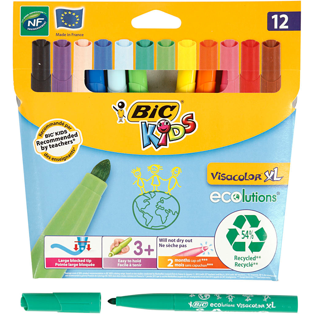 BIC Https: www.cchobby.nl -visa-kleur-marker-lijndikte-3-mm-diverse-kleuren-12-stuk-1-doos