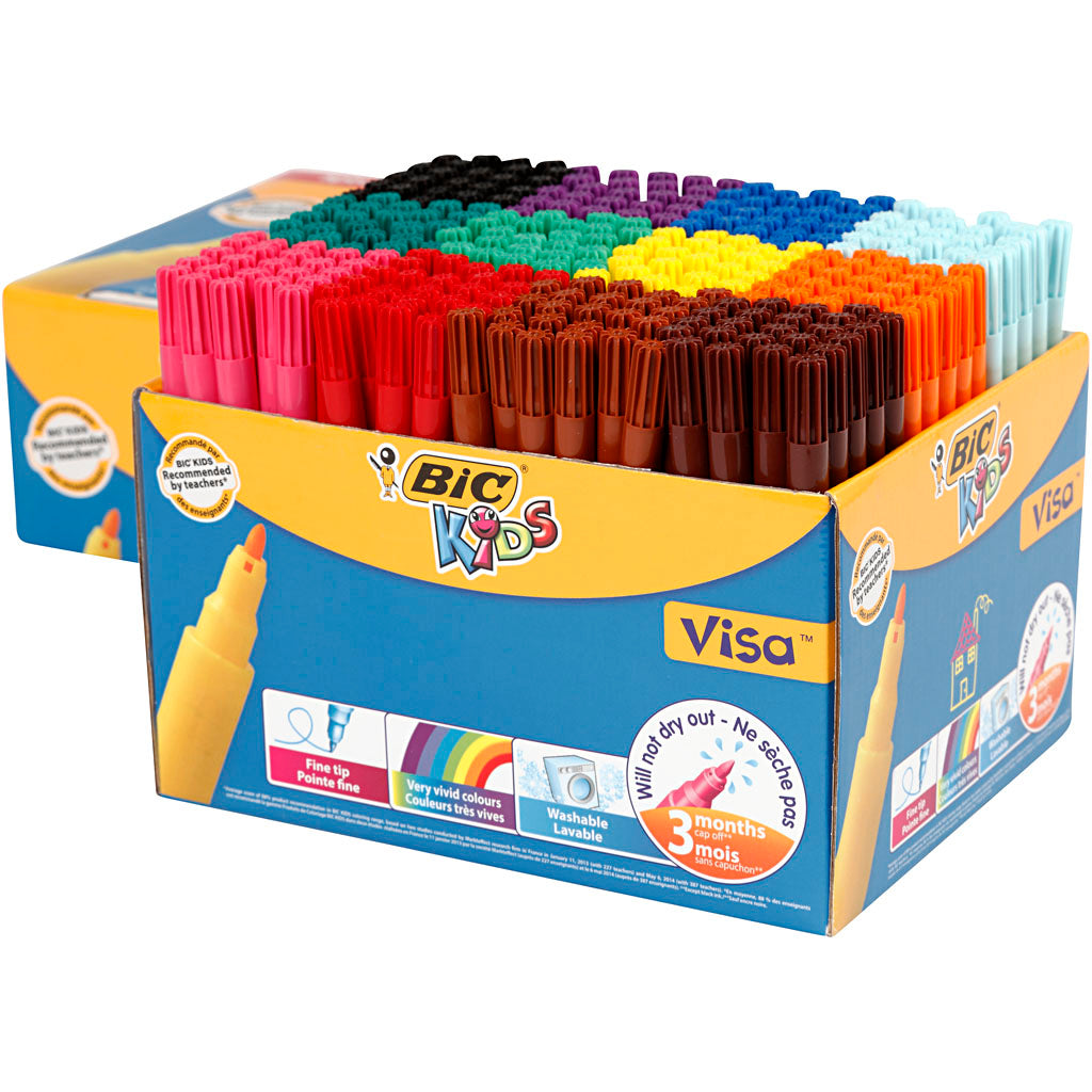 BIC Https: www.cchobby.nl -visa-fijne-kleurstiften-lijndikte-1-6-mm-diverse-kleuren-12x24-stuk-1-doos