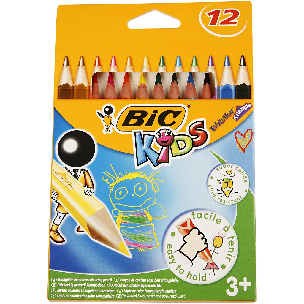 BIC Https: www.cchobby.nl -evolution-kleurpotloden-l-14-cm-vulling-5-mm-diverse-kleuren-12-stuk-1-doos
