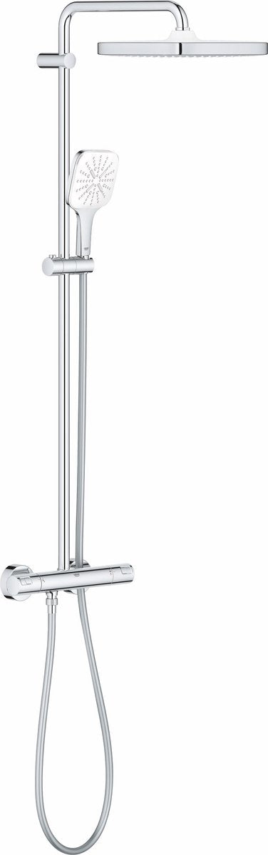 GROHE quickfix vitalio start 250 regendouche - ã¸ 25 cm - vierkant - met thermostaatkraan - chroom - ecojoy handdouche