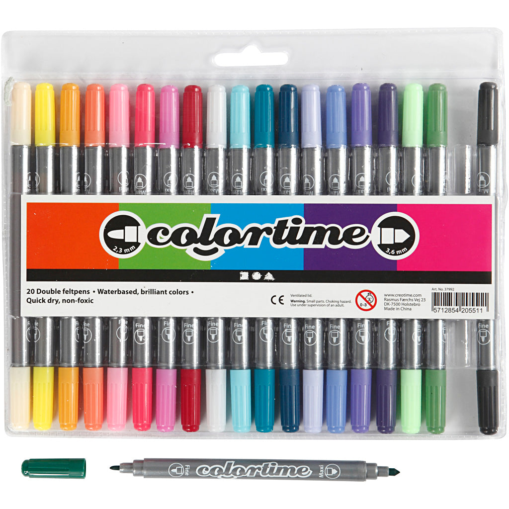 Creotime Https: www.cchobby.nl colortime-dubbelstift-lijndikte-2-3-3-6-mm-extra-kleuren-20-stuk-1-doos