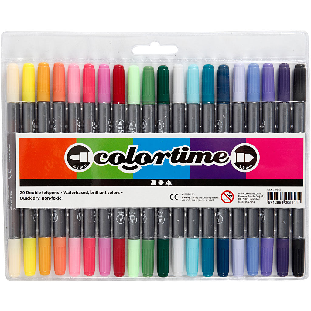 Creotime Https: www.cchobby.nl colortime-dubbelstift-lijndikte-2-3-3-6-mm-extra-kleuren-20-stuk-1-doos