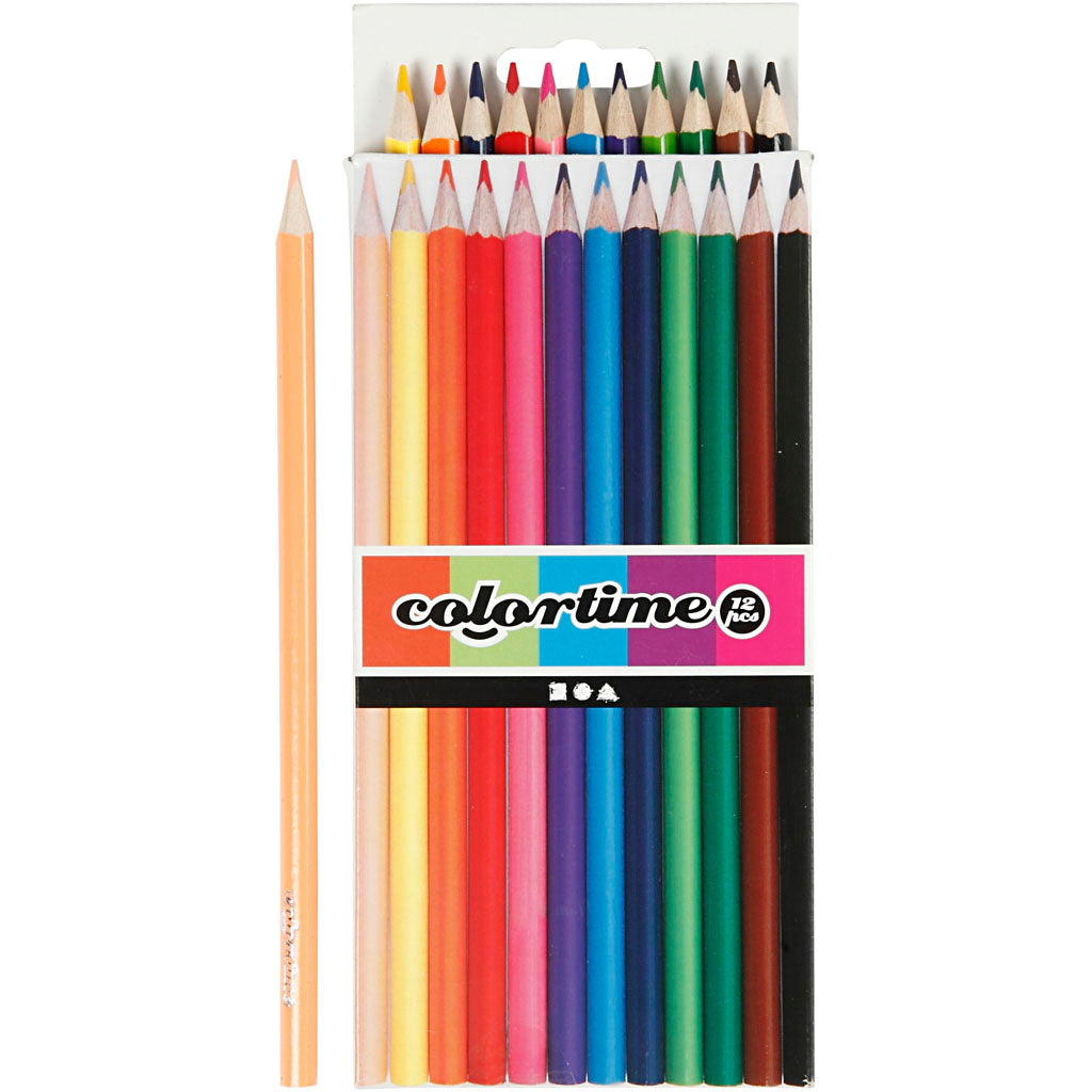 Creativ Company Https: www.cchobby.nl colortime-kleurpotloden-l-17-45-cm-vulling-3-mm-diverse-kleuren-12-stuk-1-doos