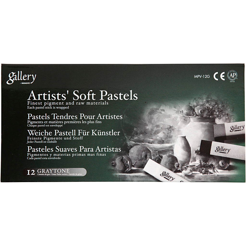 Creativ Company Https: www.cchobby.nl gallery-soft-pastel-set-l-6-5-cm-dikte-10-mm-zwart-wit-harmonie-12-stuk-1-doos